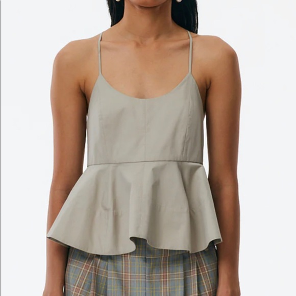 Tibi Eco Poplin Sculpted Peplum Top - Picture 3 of 3